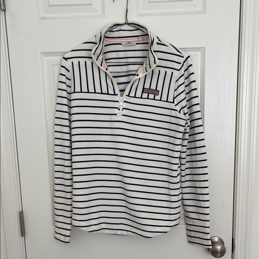 Vineyard Vines Navy and White Striped Shep Shirt